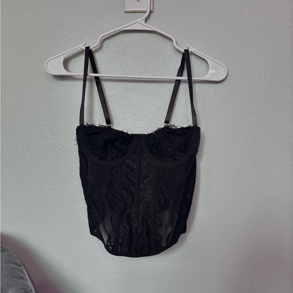 Aeropostale Black Lace Bustier Top
